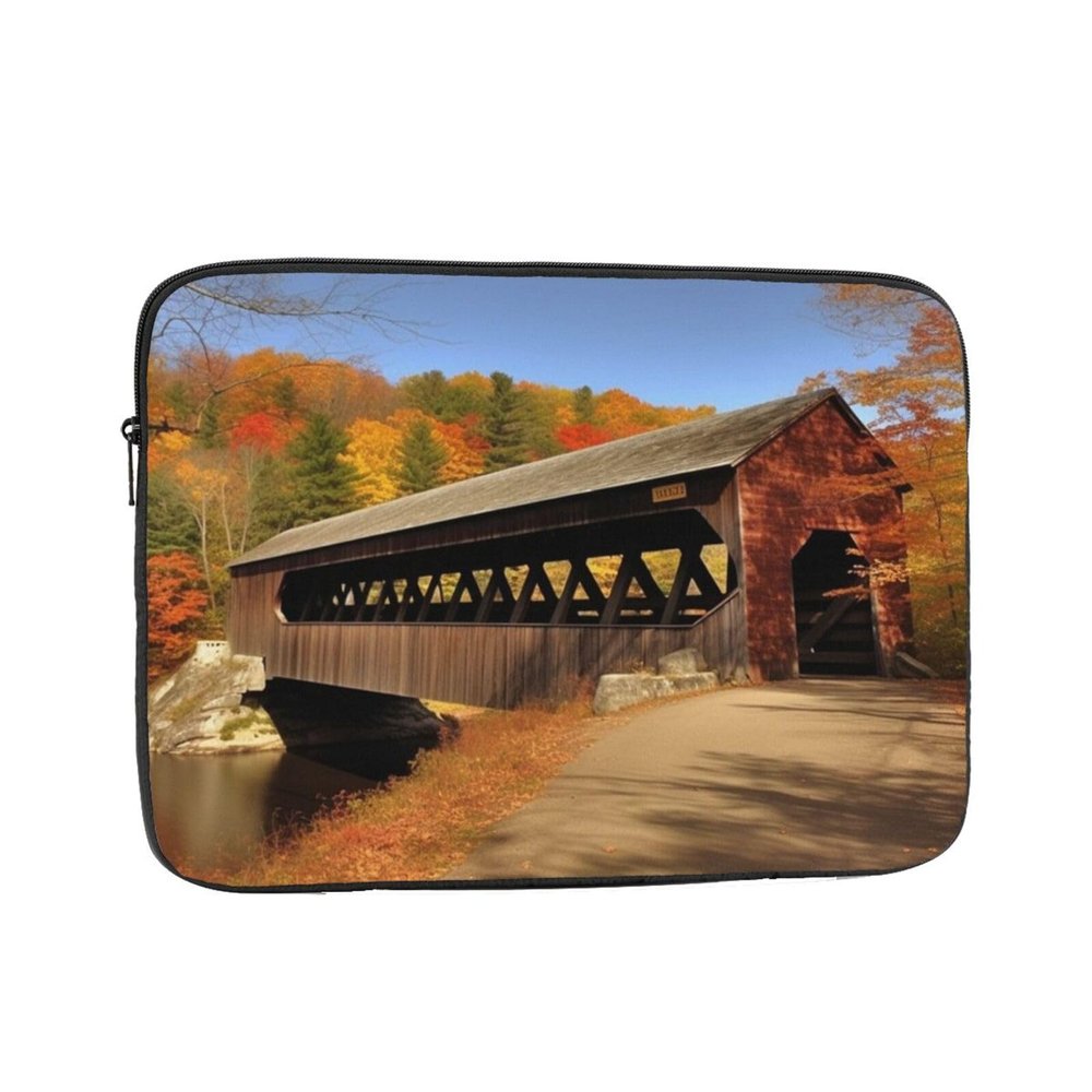 15 Inch Laptop Sleeve Bag Waterproof Shockproof Laptop Case Bag Albany Covered Bridge Lightweight Tablet Carrying Case