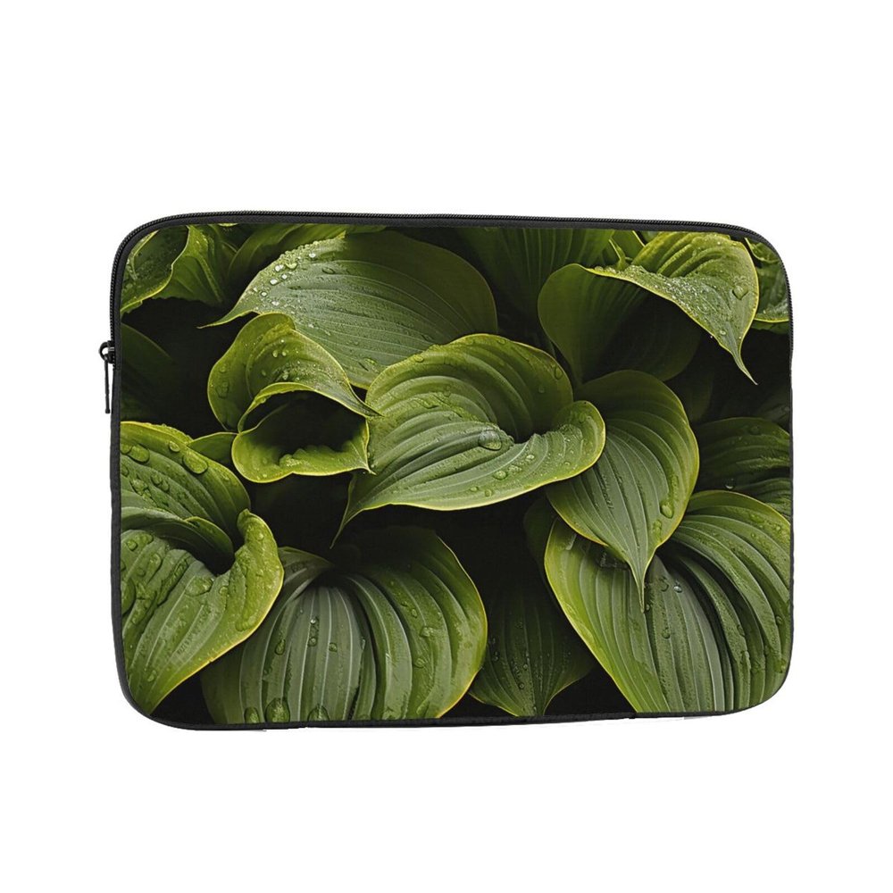 12 Inch Laptop Sleeve Bag Waterproof Shockproof Laptop Case Bag Moist Hosta Leaves Lightweight Tablet Carrying Case