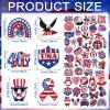 Lingvee 48 Pcs 4th of July Iron on Patches 250th Anniversary Patriotic Memorial Day Iron on Independence Day Hat Patch Embroidered Red White and Blue America Flag Appliques for Hat Backpack Clothes view 3