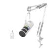COMICA D10 Pro A XLR USB Dynamic Microphone with Receiver Boom Arm Stand for Gaming/TikTok/Podcast Recording,Support RGB Light Mute Button for PC,Smartphone,Computer,Mac,PS4/5(White) view 1