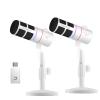 EJoy D10 PRO(D) COMBO Dual-Channel Wireless USB Gaming Microphone  RGB Dynamic Mic with Wired/Wireless Modes, XLR/USB-C, Real-Time Monitoring, Studio Mic for Streaming, Podcast, Recording (White) view 1