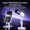 EJoy D10 PRO(D) COMBO Dual-Channel Wireless USB Gaming Microphone  RGB Dynamic Mic with Wired/Wireless Modes, XLR/USB-C, Real-Time Monitoring, Studio Mic for Streaming, Podcast, Recording (White) view 2