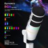 EJoy D10 PRO(D) COMBO Dual-Channel Wireless USB Gaming Microphone  RGB Dynamic Mic with Wired/Wireless Modes, XLR/USB-C, Real-Time Monitoring, Studio Mic for Streaming, Podcast, Recording (White) view 4