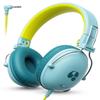 awatrue Kids Headphones, 74/85dB Safe Volume Limit, Stereo Sound, Wired On-Ear Headphones for Kids Boys Girls, 3.5mm Jack for Tablet, iPad, Kindle, YOTO Player, Airplane Travel, Green view 1
