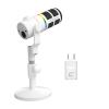COMICA D10 Pro D XLR USB Dynamic Microphone with Receiver Desktop Mic Stand for Gaming/TikTok/Podcast Recording,Support RGB Light Mute Button for PC,Smartphone,Computer,Mac,PS4/5(White) view 1