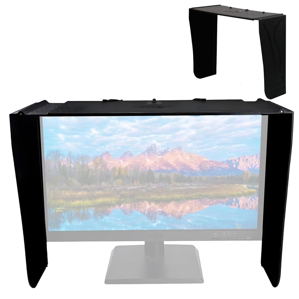 Mavdecll 17-27 Inch Computer Monitor Hood, for Monitor Width of 41-71cm, Anti-Glare Laptop Screen Hood, Privacy Protection & Relieve Visual Fatigue, for Office, Game Halls
