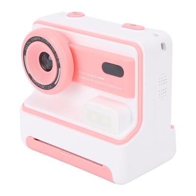 Instant Print Camera for Kids, Kids Camera Instant Print with 3 Rolls Print Paper, Front Rear Dual Cameras, Black and White Photo, Selfie Instant Camera for Kids Christmas (Rosy)