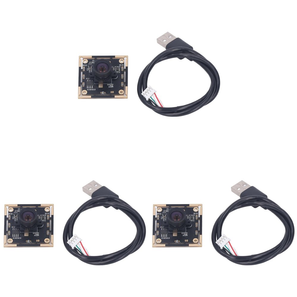 3 Pcs 1MP USB Camera Module, USB 2.0 30 FPS Web Camera Module 100 Degree with Distortion Panorama, OV9732 Computer Web Camera Board, for Computer, Laptop Plug and Play