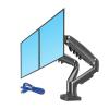 ADPVRLUQ F160 Gas Spring Desktop 17"-27" Dual Monitor Stand Arm with 2 USB3.0 Monitor Mounting Brackets, Each Arm Load 2-9kg(F160NXU3-1) view 1