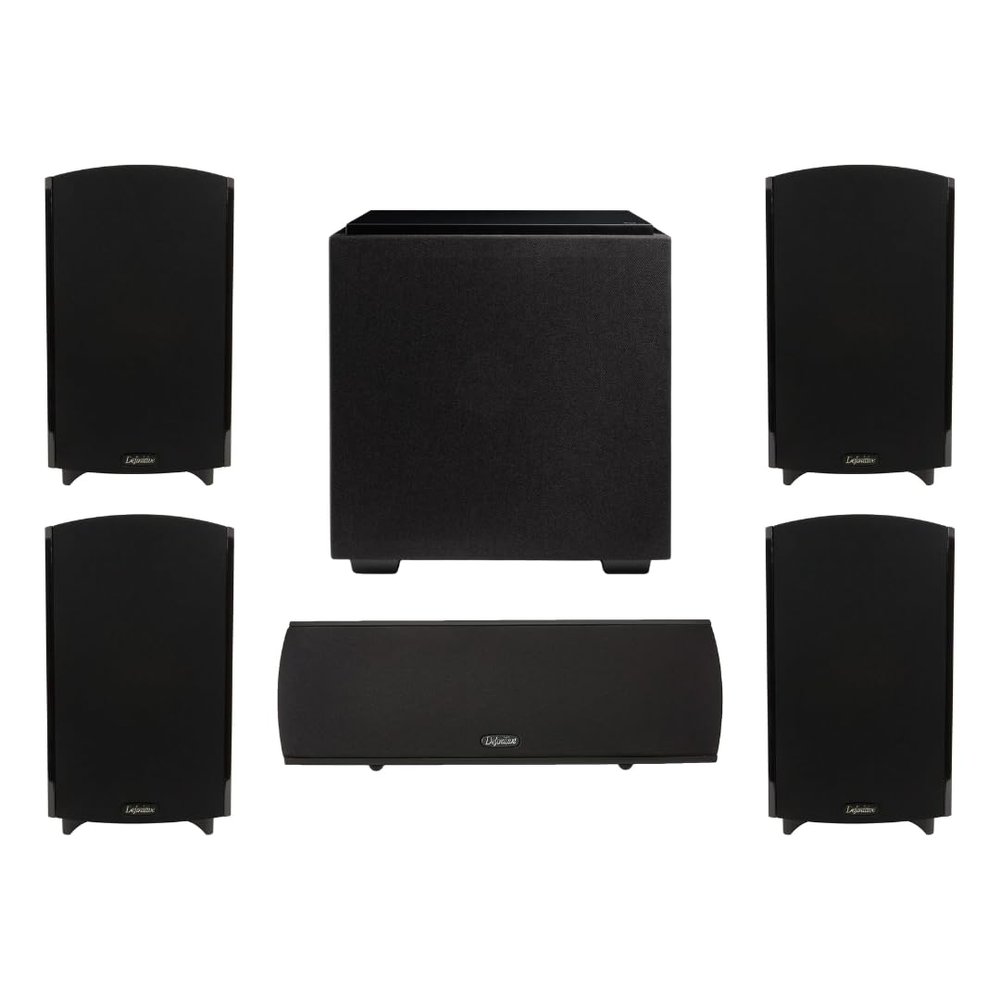 Definitive Technology Home Theater Bundle: (4) ProMonitor 1000 Speakers, ProCenter 1000 Center, and Descend DN8 Subwoofer - Immersive 5.1 Surround Sound System