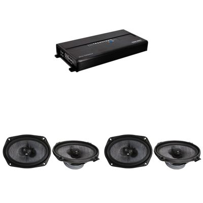 ATG Transcend Series Amplified Speaker Upgrade Compatible with Select Chrysler (2) Pair 250W 6X9 Coaxials and 1000 Watt Transcend Class A/B 4-Channel Amplifier