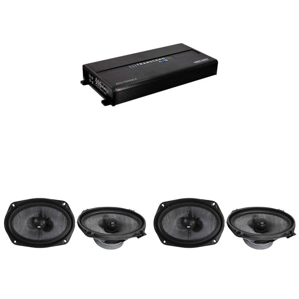 ATG Transcend Series Amplified Speaker Upgrade Compatible with Select Chrysler (2) Pair 250W 6X9 Coaxials and 1000 Watt Transcend Class A/B 4-Channel Amplifier