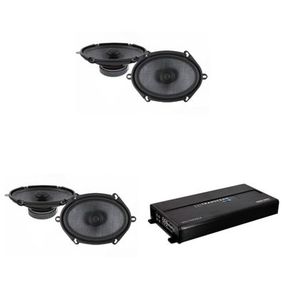 ATG Transcend Series Amplified Speaker Upgrade Compatible with Select Ford (2) Pair 250W 5X7 Coaxials and 1000 Watt Transcend Class A/B 4-Channel Amplifier