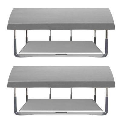 TidyFriend Rubberized Under Desk Laptop Mount - 6 Racks in 2 Sets, Laptop Under Desk Mount, Organizer Rack with Screws