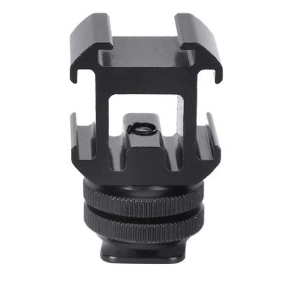 DirectNine Basics Aluminium Camera Hot Shoe Mount, 1/4 Layer Screw One for Three Hot Cold Shoe Base Fill Light Cold Adapter Bracket Adapter Bracket Multifunction