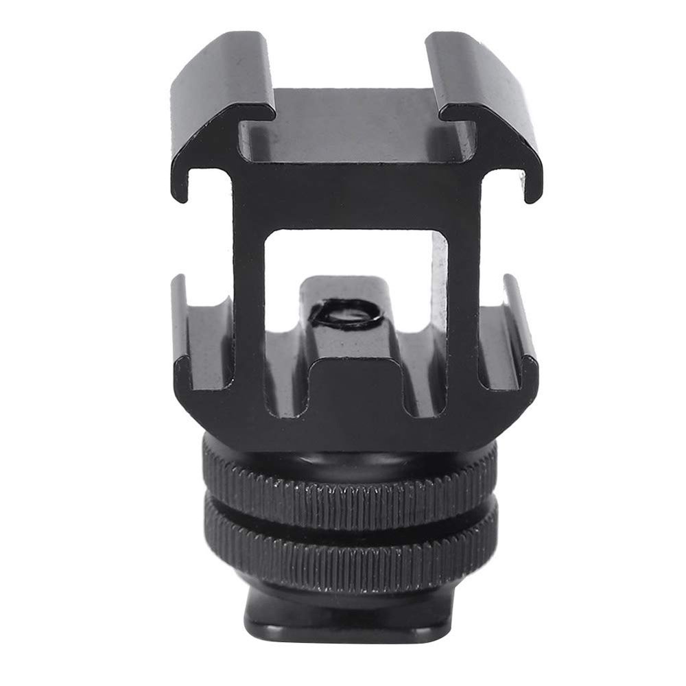 DirectNine Basics Aluminium Camera Hot Shoe Mount, 1/4 Layer Screw One for Three Hot Cold Shoe Base Fill Light Cold Adapter Bracket Adapter Bracket Multifunction