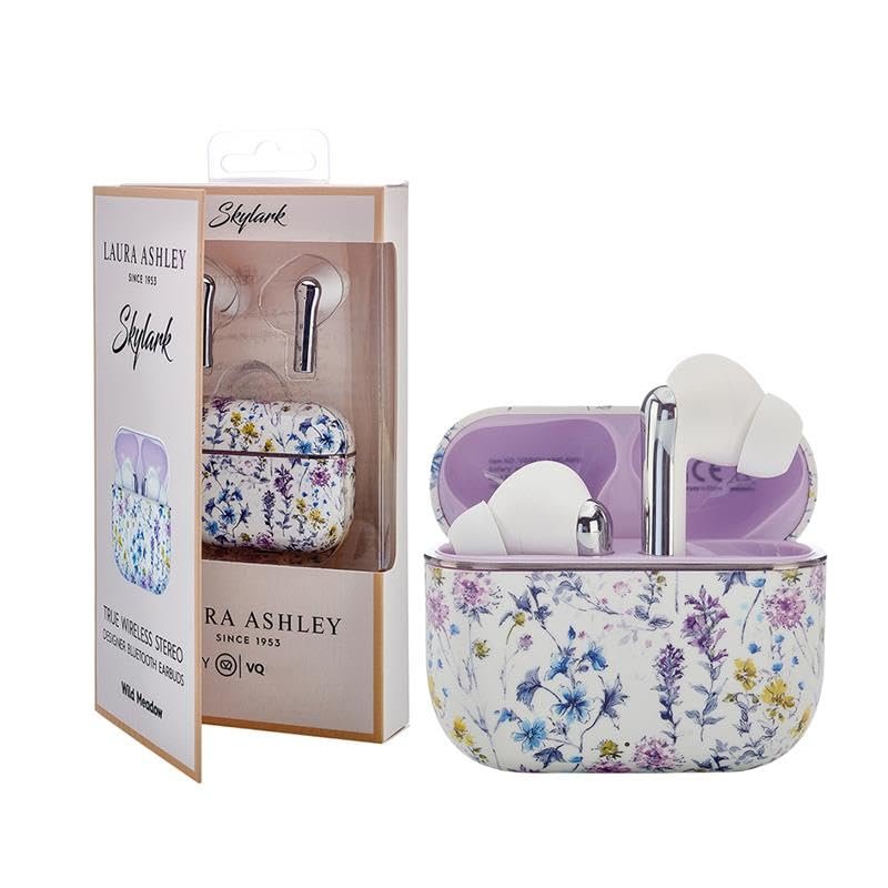 Laura Ashley Wild Meadow TWS Wireless Earbuds - VQ Rechargeable Ear Buds