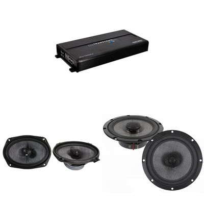 ATG Transcend Series Amplified Speaker Upgrade for GM 200W 6.5" Coaxials with 250W 6x9 Coaxials and 1000 Watt Transcend Class A/B 4-Channel Amplifier
