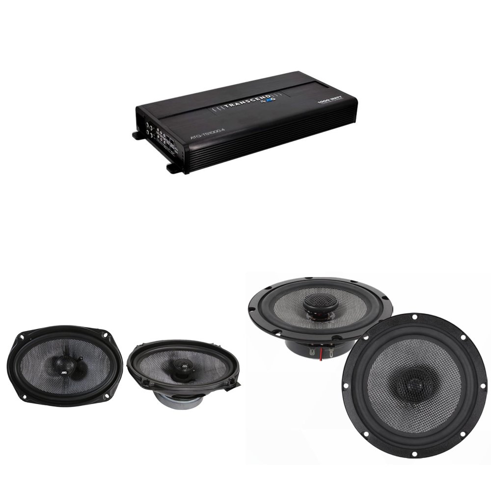 ATG Transcend Series Amplified Speaker Upgrade for GM 200W 6.5" Coaxials with 250W 6x9 Coaxials and 1000 Watt Transcend Class A/B 4-Channel Amplifier