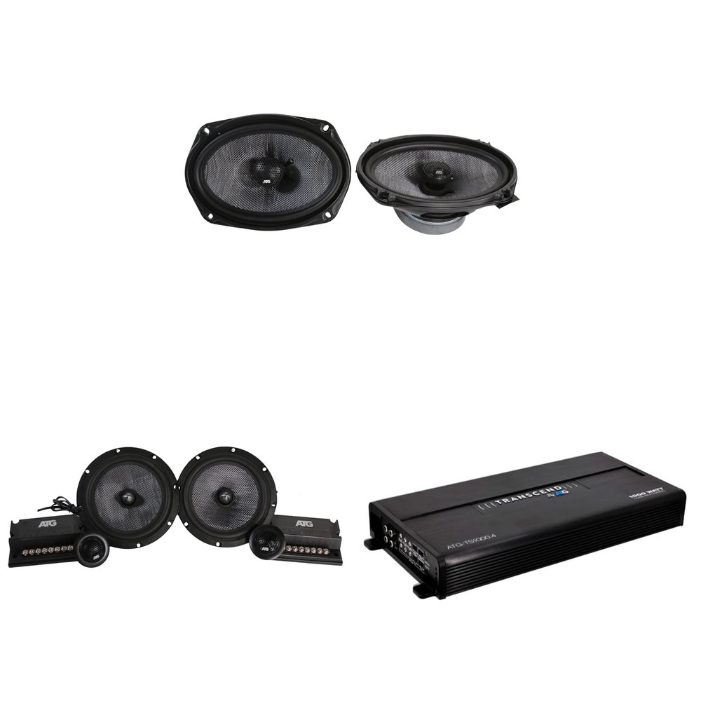 ATG Transcend Series Amplified Speaker Upgrade for GM 250W 6.5" Components 250W 6x9 Coaxials and 1000 Watt Transcend Class A/B 4-Channel Amplifier