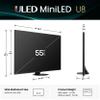 Hisense 55" Class U8 Mini-LED ULED 4K UHD Google Smart TV (55U8QG, 2025 Model) - QLED, Native 165Hz, VRR 288, Up to LD5600, 5000 Nits, HDR10+, Dolby Vision IQ Atmos, IMAX Enhanced, 4.1.2 Ch Audio view 3