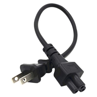 BOXUWFO HONGP C5 Power Adapter 1-15P 2Pin Male Plug to IEC320 C5 Female 30cm Power Extension Cable for Computers Good Conductivity Blk