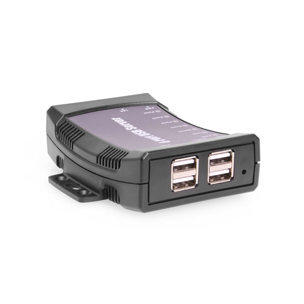 Coolgear 4 Port USB Device Server Over Ethernet - Secure Remote USB Access with Isochronous Support for Printers, Storage, Dongles, and More