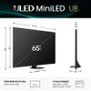 Hisense 65" U8 Series ULED Mini-LED 4K UHD Smart Google TV (65U8QG) - QLED, Native 165Hz, VRR 288, Up to LD5600, 5000 Nits, HDR10+, Dolby Vision IQ Atmos, IMAX Enhanced, 4.1.2 Ch Audio view 3