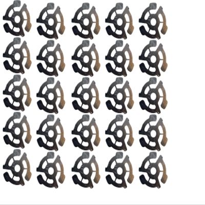 45 RPM Vinyl Record Adapters, 7 Inch Singles, Plastic Inserts (20) (Black)