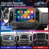 Radio for Chevrolet Silverado GMC Sierra 2014-2019 Radio Upgrade 8+128G with Carplay Android Auto 13.1 Inch Screen GPS Multimedia Player AHD Backup Camera GPS DSP SWC Bluetooth 5.0 Carbon Fibre view 2