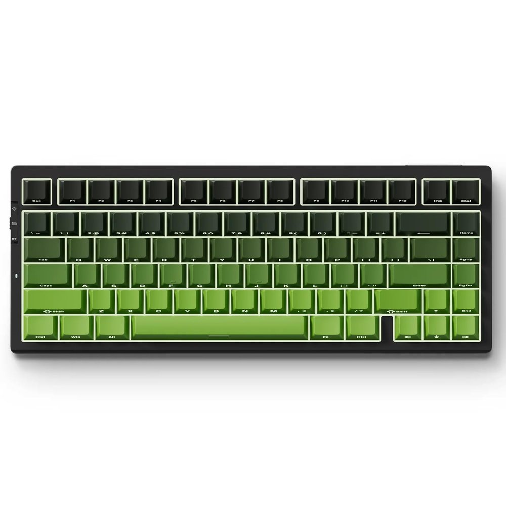 MCHOSE G75 PRO 75% Wireless Mechanical Keyboard, TKL Keyboards Tri-Mode BT5.0/2.4GHz/USB-C, Hot Swap Custom Creamy Keyboards Linear Switch, Double Shot PBT Keycaps RGB LED Backlit, Black&Green