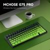 MCHOSE G75 PRO 75% Wireless Mechanical Keyboard, TKL Keyboards Tri-Mode BT5.0/2.4GHz/USB-C, Hot Swap Custom Creamy Keyboards Linear Switch, Double Shot PBT Keycaps RGB LED Backlit, Black&Green view 2