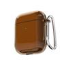 LoeoeL for Airpods Case Clear, Transparent Silicone Cute Girly Airpods 1st 2nd Generation Case with Keychain, Hard Shell Plastic Airpods Cover Accessories for Women Girls, Amber Brown view 1