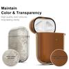 LoeoeL for Airpods Case Clear, Transparent Silicone Cute Girly Airpods 1st 2nd Generation Case with Keychain, Hard Shell Plastic Airpods Cover Accessories for Women Girls, Amber Brown view 4