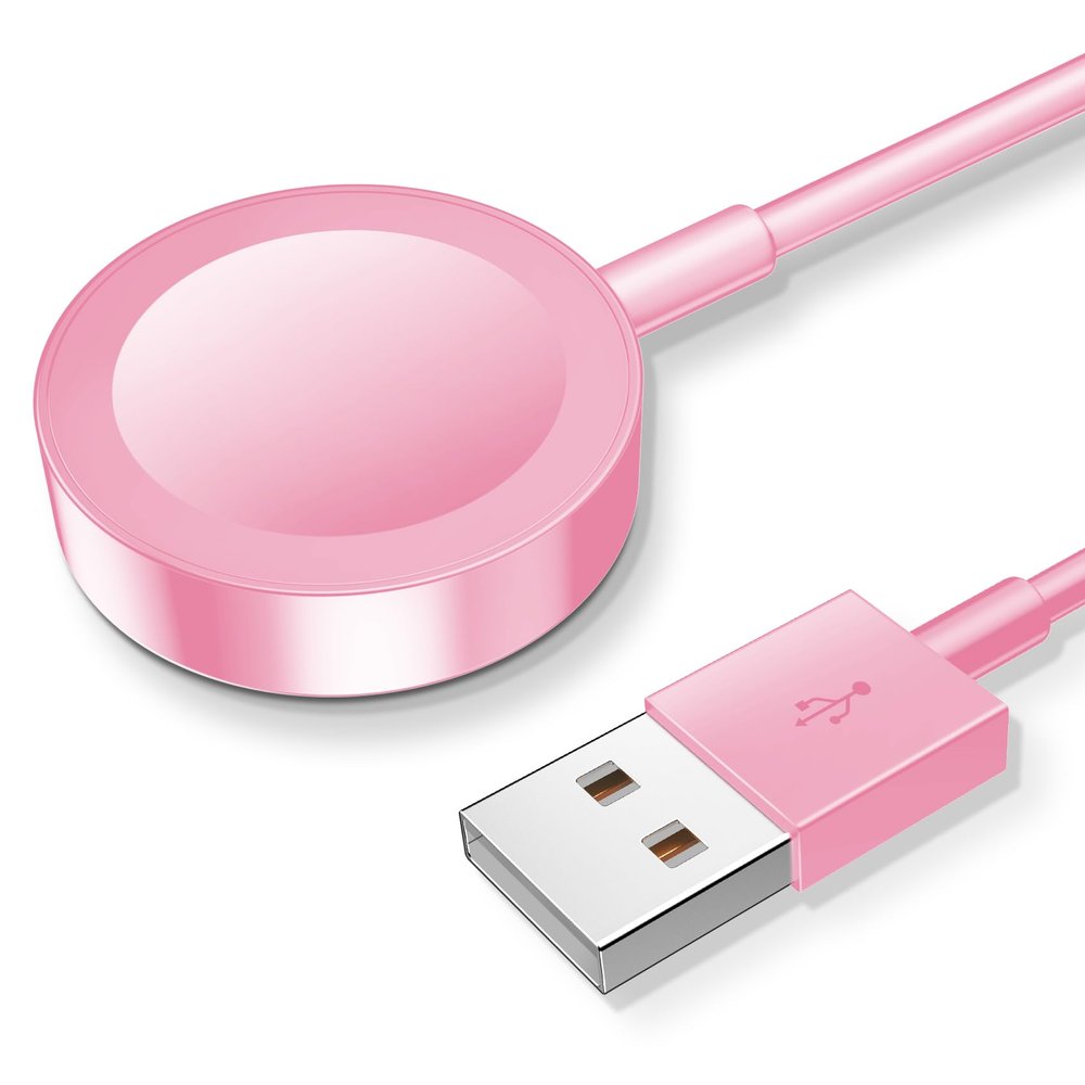   for Apple Watch Charger Magnetic Fast Charging Cable [Portable] Magnetic Wireless Charging Compatible with iWatch Series Ultra/10/9/8/7/6/SE/5/4/3/2-[3.3FT] Pink