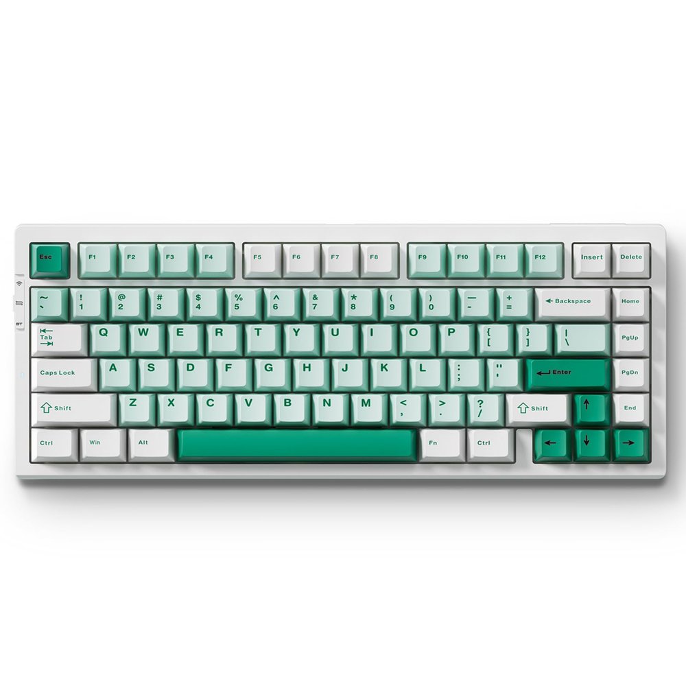 MCHOSE G75 PRO 75% Wireless Mechanical Keyboard, TKL Keyboards Tri-Mode BT5.0/2.4GHz/USB-C, Hot Swap Custom Creamy Keyboards Linear Switch, Double Shot PBT Keycaps RGB LED Backlit, White&Green