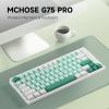 MCHOSE G75 PRO 75% Wireless Mechanical Keyboard, TKL Keyboards Tri-Mode BT5.0/2.4GHz/USB-C, Hot Swap Custom Creamy Keyboards Linear Switch, Double Shot PBT Keycaps RGB LED Backlit, White&Green view 2