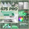 MCHOSE G75 PRO 75% Wireless Mechanical Keyboard, TKL Keyboards Tri-Mode BT5.0/2.4GHz/USB-C, Hot Swap Custom Creamy Keyboards Linear Switch, Double Shot PBT Keycaps RGB LED Backlit, White&Green view 3