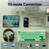 MCHOSE G75 PRO 75% Wireless Mechanical Keyboard, TKL Keyboards Tri-Mode BT5.0/2.4GHz/USB-C, Hot Swap Custom Creamy Keyboards Linear Switch, Double Shot PBT Keycaps RGB LED Backlit, White&Green view 4
