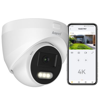 ARENTI 8MP 4K Outdoor Security Camera - PoE IP Surveillance Camera with AI Human/Vehicle/Pet Detection, 110 Wide Angle, 32ft Full Color Night Vision, 4mm Lens, IP66 Weatherproof for Home Security