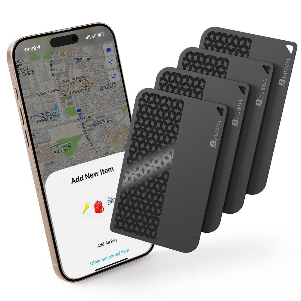 BFADEHA 2025 [Apple MFi Certified] (iOS Only) Bluetooth Tracker Smart Card for Apple Find My iPhone Wallet GPS Tracker, 5-10 Years Staying Power, Keys Finder and Item Locator for Keys, Bags, Passport