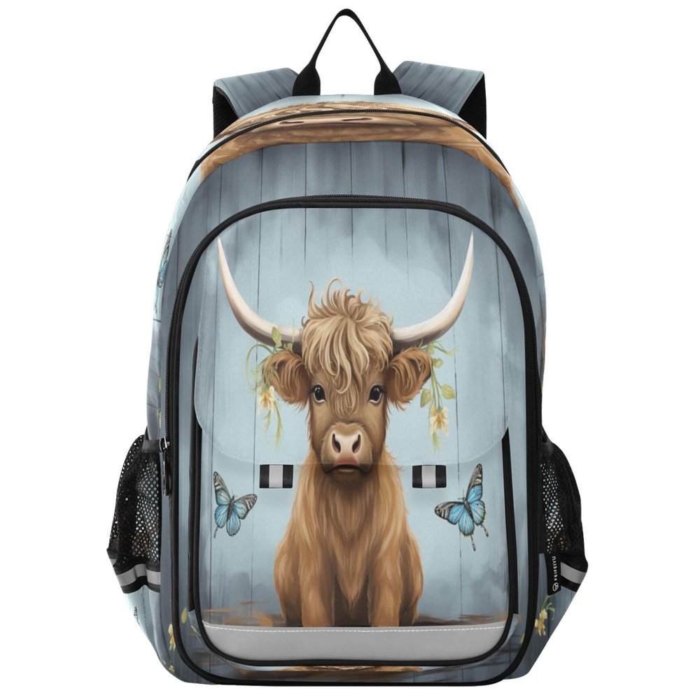ALAZA School backpacks for girls boys Highland Cow Baby Backpack Students Bookbag for school bag Womens Casual Daypack College Bookbag