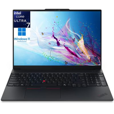 Lenovo ThinkPad E16 Gen 3 Laptop Computer, Intel Ultra 7 255H (16C/16T), 16GB DDR5 & 1TB PCIe SSD, Thunderbolt 4, Numeric Keypad, WiFi 6E (with Intel AX211), Windows 11 Pro, no Mouse, Carbon Black