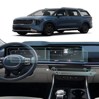 For 2026 Kia Carnival Screen Protector -(6PCS) 2025 2026 Carnival (LX/LXS/EX/SX/SX Prestige)&Carnival hybrid Accessories HD Transparent Nano Film Dual-12.3Inch Navigation+AC Touchscreen Anti-Scratch Fingerprint