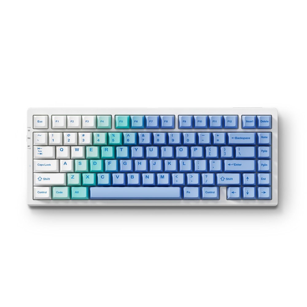 MCHOSE G75 PRO 75% Wireless Mechanical Keyboard, TKL Keyboards Tri-Mode BT5.0/2.4GHz/USB-C, Hot Swap Custom Creamy Keyboards Linear Switch, Double Shot PBT Keycaps RGB LED Backlit, White&Blue