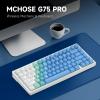 MCHOSE G75 PRO 75% Wireless Mechanical Keyboard, TKL Keyboards Tri-Mode BT5.0/2.4GHz/USB-C, Hot Swap Custom Creamy Keyboards Linear Switch, Double Shot PBT Keycaps RGB LED Backlit, White&Blue view 2