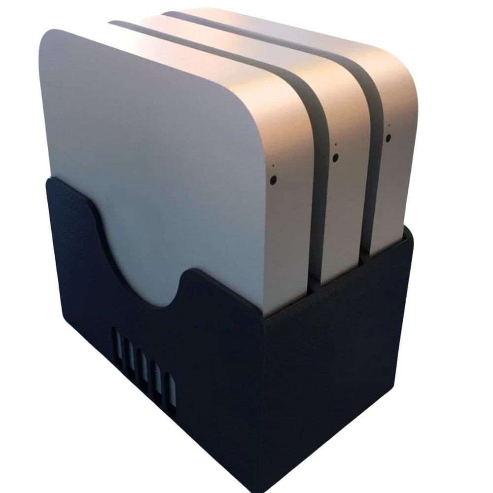 Mac mini Vertical Dock | Multi-Mac mini Storage | Mac mini Server | Mac mini Holder | Mac mini Stand | Gift for Techy (Penta (5), Gold)