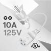 TNP Universal Power Extension Cord Cable Strip (15FT) - (2 Pack) 3 Prong Extension Cord for Outdoor & Indoor - Three Prong AC Power Extender Cable Wire Connector NEMA 5-15R to NEMA 5-15P, White view 2