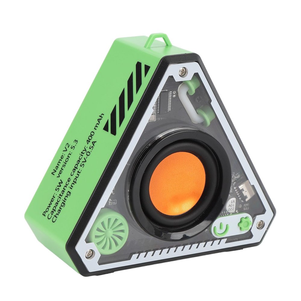 Portable Bluetooth Speaker, Cool Mecha Bluetooth 5.3 Speakers Wireless, 360 Surround Sound & Colorful LED Lights Mini Stereo Speaker for Bathroom Party Travel Beach Outdoor (White) (Beige) (Green)