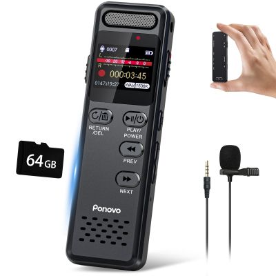 96GB Digital Voice Recorder with Playback, 1100mAh Mini Audio Recording Device for Lecture Interviews, 1536Kbps Voice Activated Recorder with Noise Reduction, Password, External Microphone